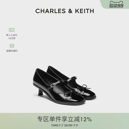 优雅高跟 蝴蝶结饰 玛丽珍鞋