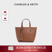 CK2 CHARLES&KEITH25秋季 新款 30151511荔枝纹拉链手提斜挎托特包