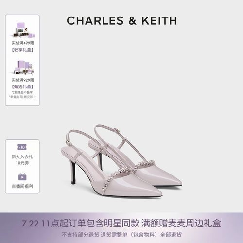 尖头高跟闪钻凉鞋CHARLES＆KEITH