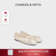 新款 CK1 70920216蝴蝶结褶皱平底芭蕾鞋 CHARLES&KEITH26春季 单鞋