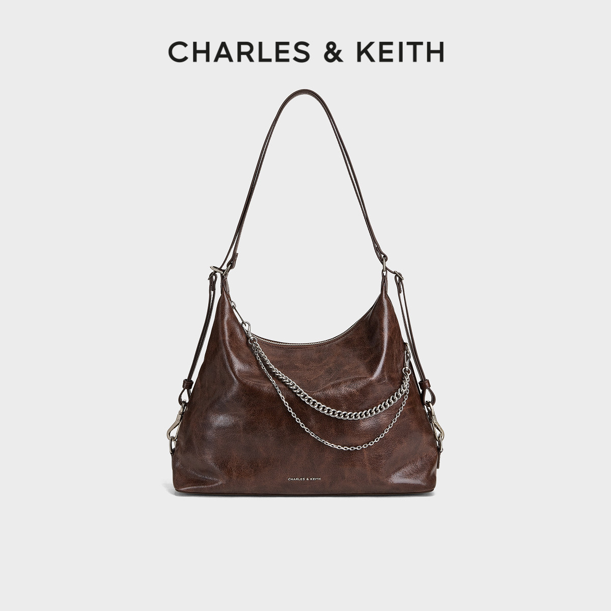 CHARLES&KEITH26秋新款CK2-40782798大容量链条单肩托特包双肩包图片