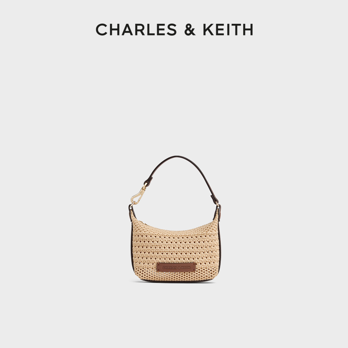 CHARLES&KEITH26夏新款CK6-40681286度假风编织手提斜挎包迷你包