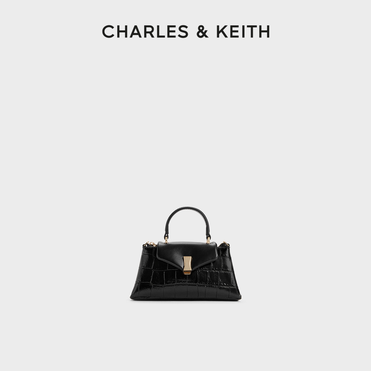 CHARLES&KEITH26夏新款CK6-40770761-1简约鳄鱼纹迷你手提斜挎包