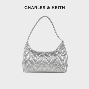 CHARLES&KEITH秋季 1絎縫紋理尼龍腋下包云朵包 20782535 女包CK2