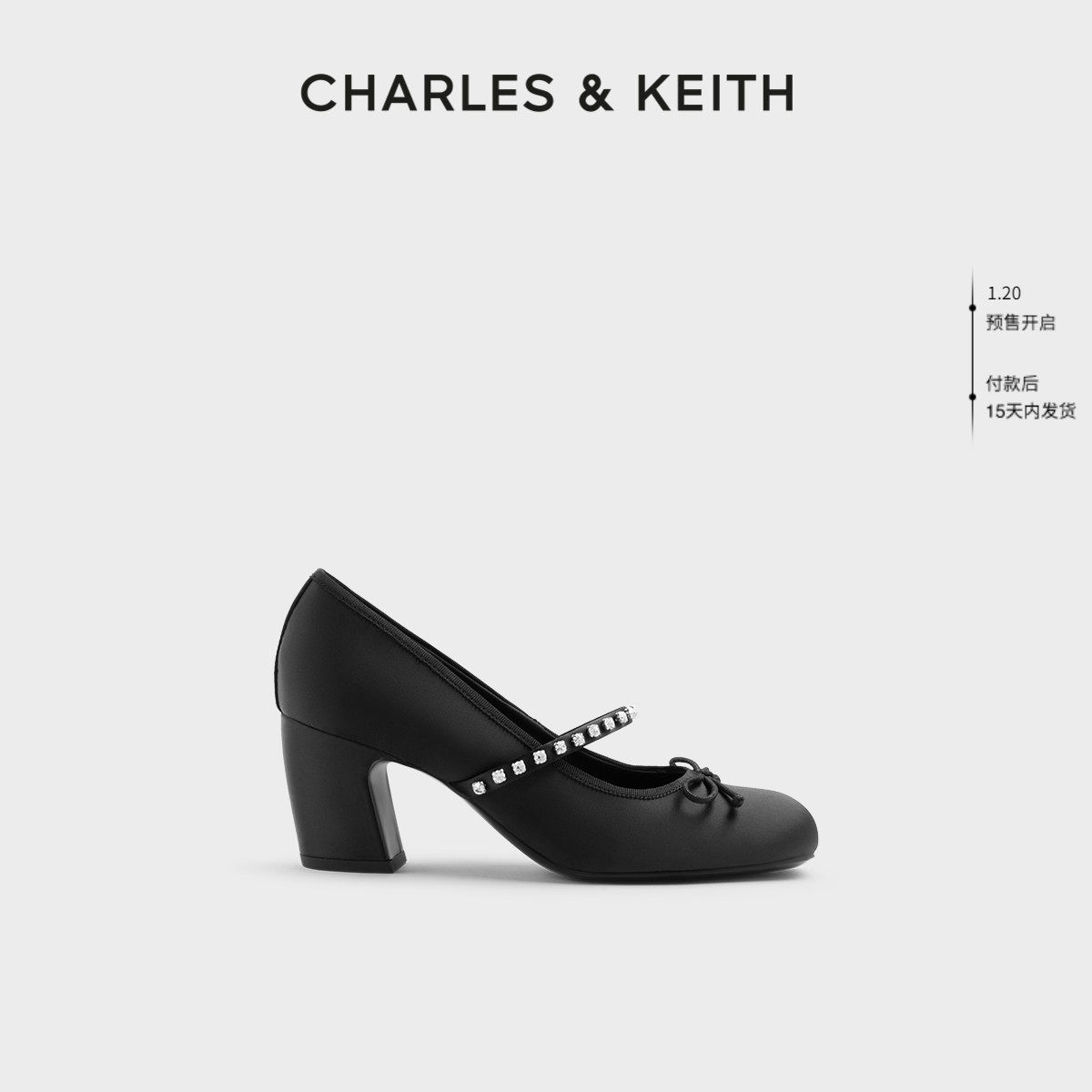 [新年礼物]CHARLES&KEITH女鞋CK1-60280448亮钻一字带玛丽珍鞋女,女鞋,玛丽珍鞋,淘宝优惠券,粉丝福利购,淘宝优惠卷