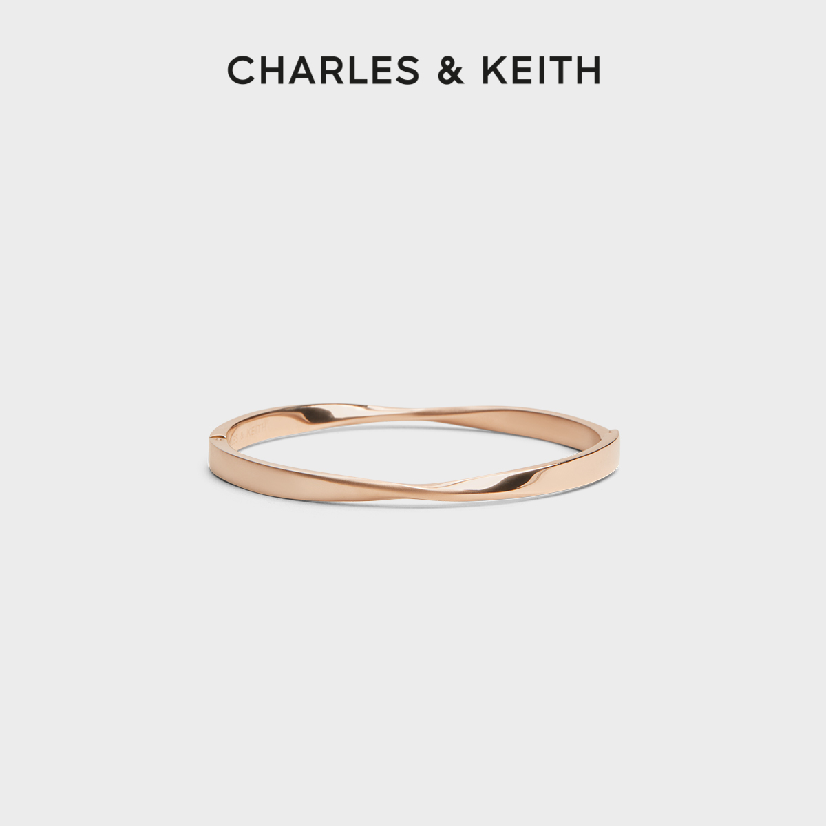 CHARLES&KEITH秋冬配饰CK5-11470135波纹涟漪素链手镯