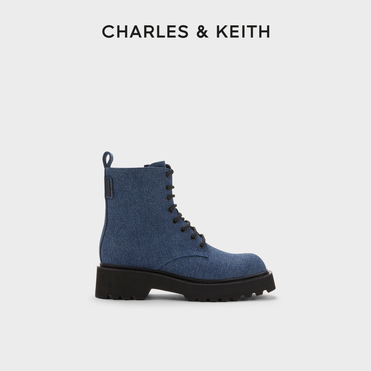 CHARLES&KEITH厚底系带马丁靴