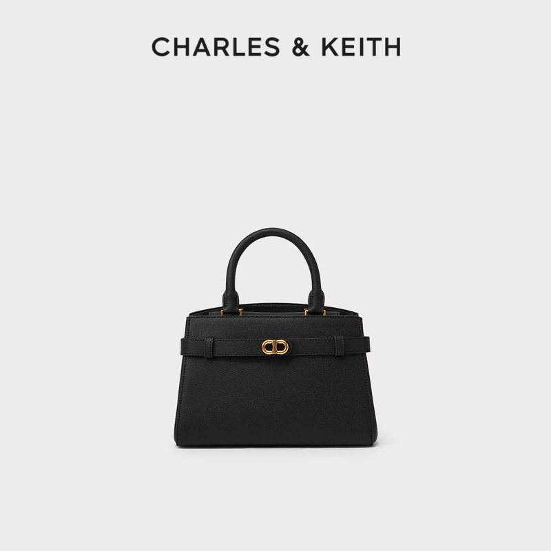 【520礼物】CHARLES&KEITH女包CK2-50160102中号金属扣带饰凯莉包-封面