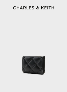 CHARLES&KEITH秋冬女包CK6-50770524-2柔软菱格多卡位短款钱包女