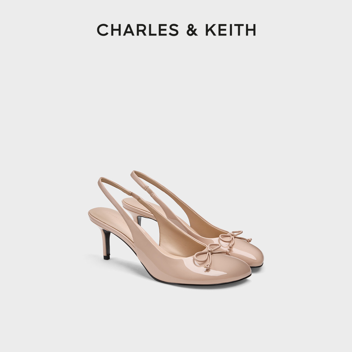 CHARLES&KEITH26夏季新款CK1-60580340时尚波点蝴蝶结高跟鞋凉鞋
