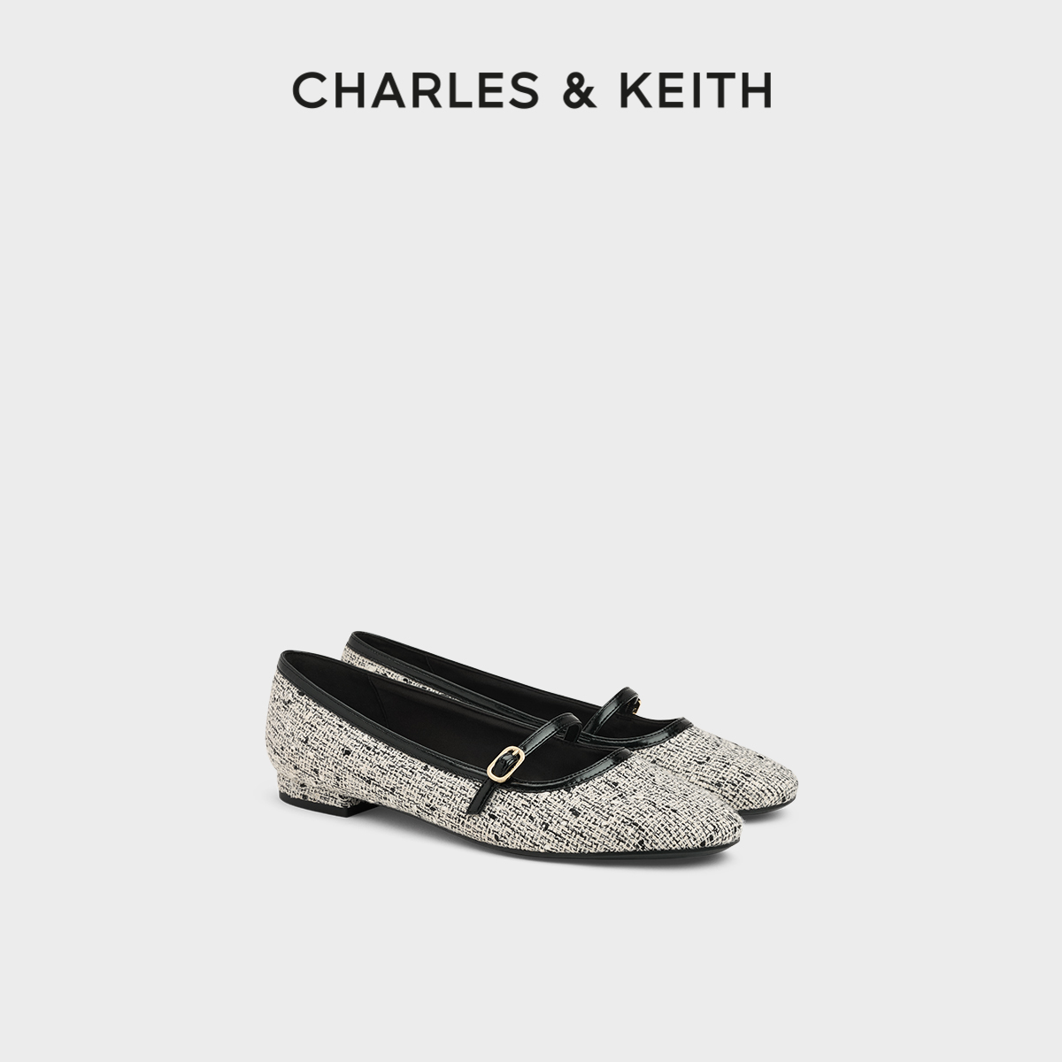 CHARLESKEITH圆头平底玛丽珍鞋