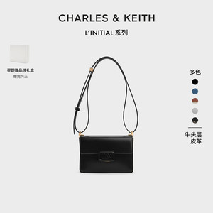 CHARLES&KEITH24春新款SL2-20271321牛皮单肩斜挎信封包小方包女