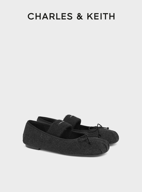 CHARLES&KEITH25冬新款CK1-70920211平底蝴蝶结玛丽珍鞋芭蕾舞鞋