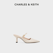 CHARLES&KEITH24春夏新款CK1-60361497尖头高跟穆勒拖鞋女外穿