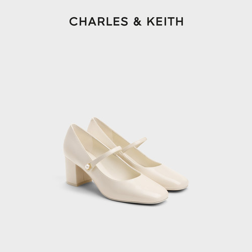 CHARLES&KEITH复古方头玛丽珍鞋