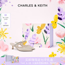 CHARLES&KEITH夏季 女鞋 CK1 60920353亮钻一字带尖头高跟穆勒拖鞋