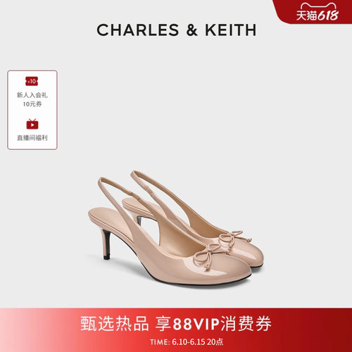 圆头蝴蝶结高跟鞋CHARLES&KEITH