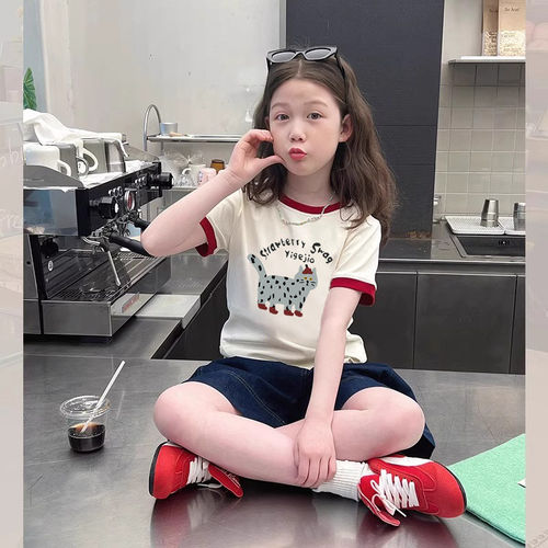 女童纯棉夏季卡通短袖T恤