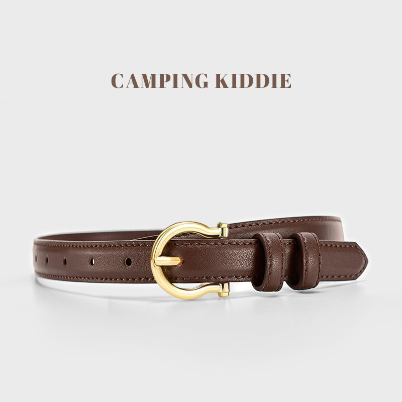 CampingKiddie头层牛皮合金皮带