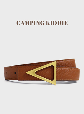 CAMPINGKIDDIE女头层牛皮铜皮带