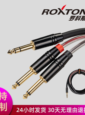 ROXTONE音频线6.5一分二大三芯转双大二芯6.35调音台电子琴效线3m