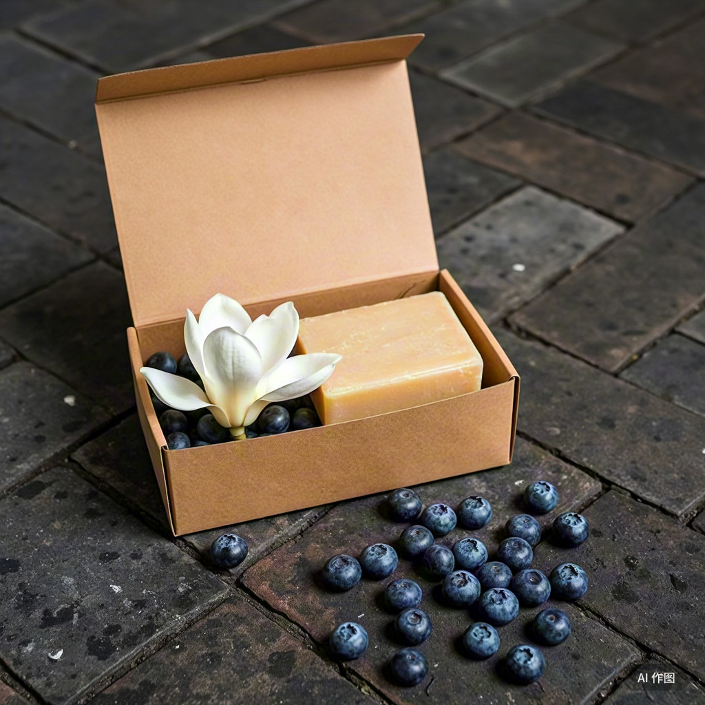 蓝莓白兰花手工皂 蓝庄当年老皂ph7 植物天然古法冷制洗脸手发澡
