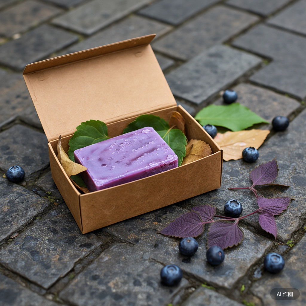蓝莓紫苏手工皂 蓝庄当年老皂ph7 植物天然古法冷制洗脸手发澡