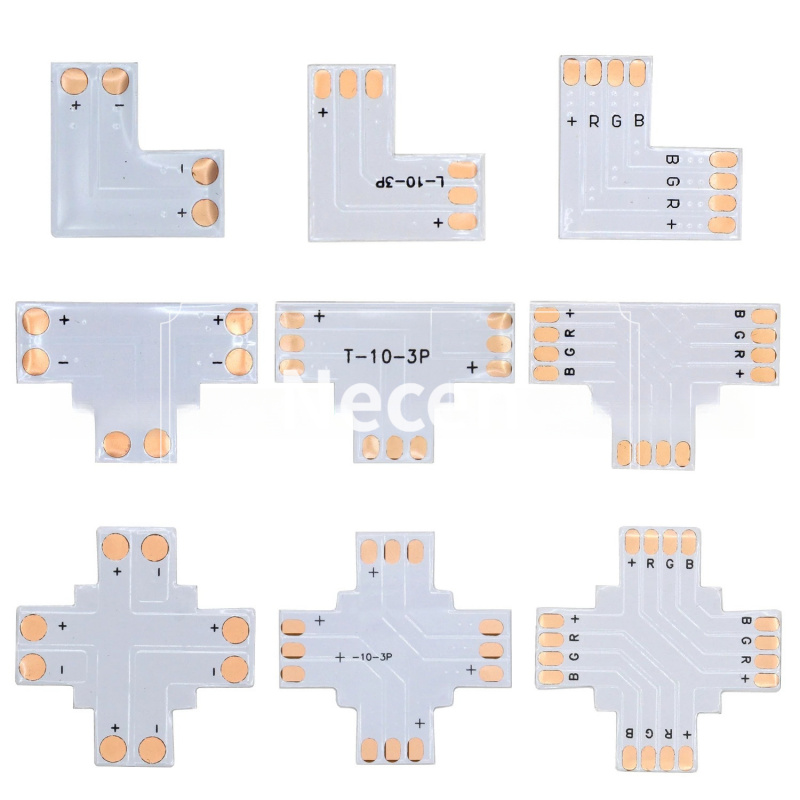 L/T/X型转接板LED灯条免焊卡扣连