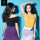 dancebaby新品 女拉丁舞服女练功服舞蹈服上衣斜肩打底上衣YS19