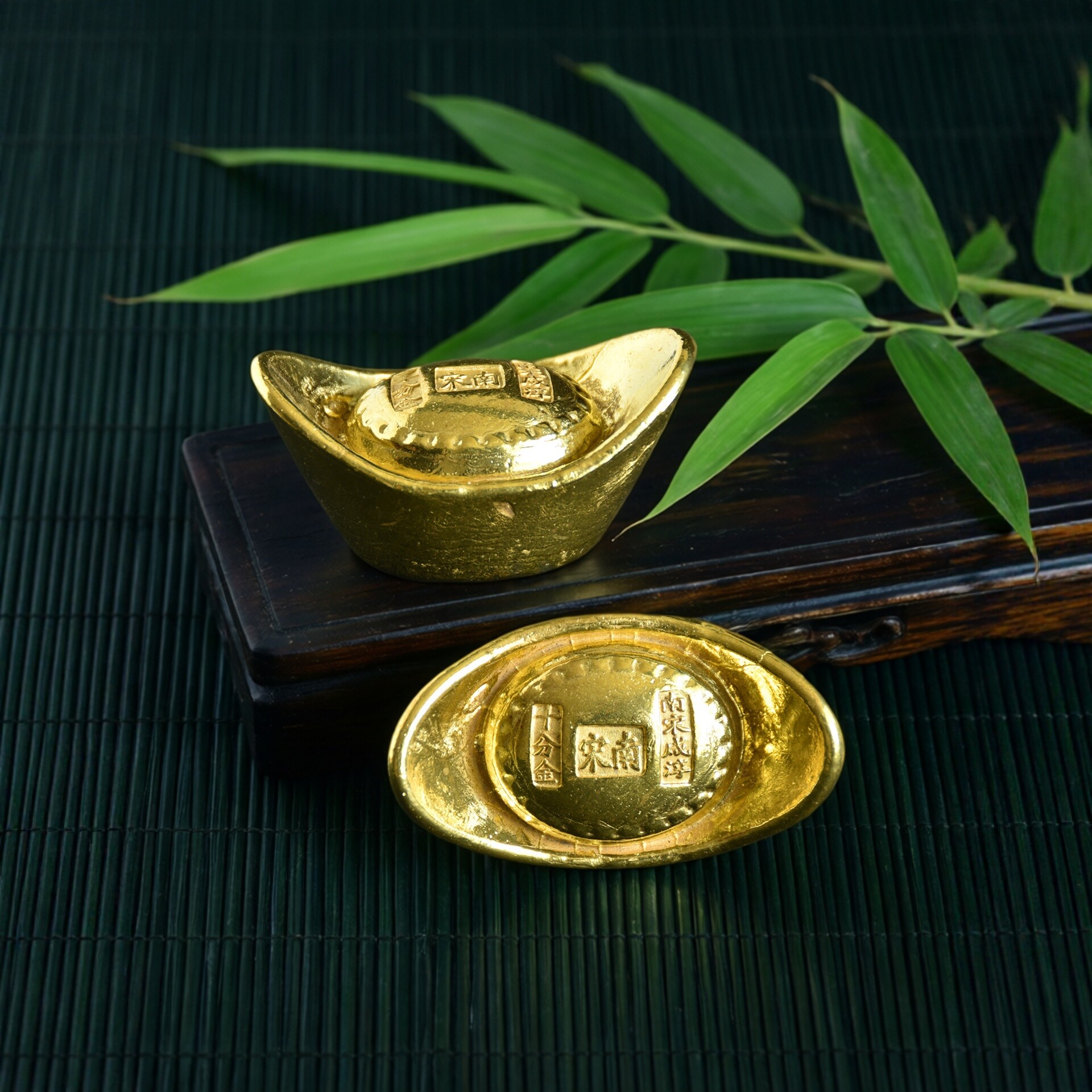 古代钱币金元宝金锭子金砖金条金饼黄铜镀金仿真金块装饰摆件银锭