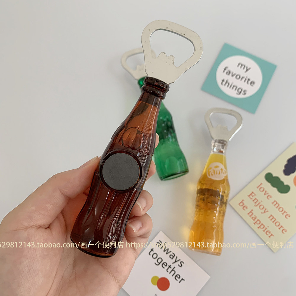 한국어 기능 소다 콜라 병따개 냉장고 스티커 귀여운 입체 자석 맥주 드라이버 냉장고 스티커