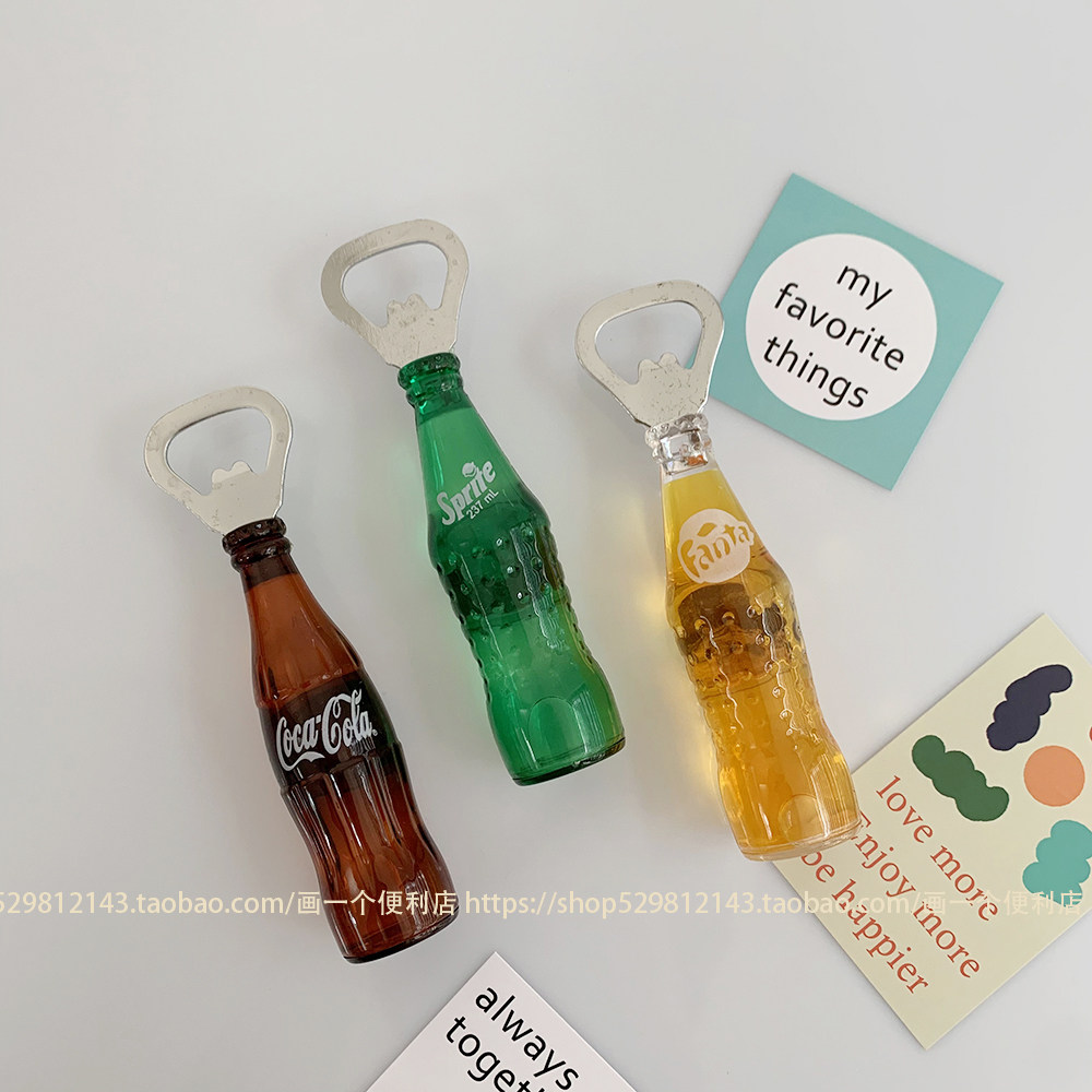 한국어 기능 소다 콜라 병따개 냉장고 스티커 귀여운 입체 자석 맥주 드라이버 냉장고 스티커