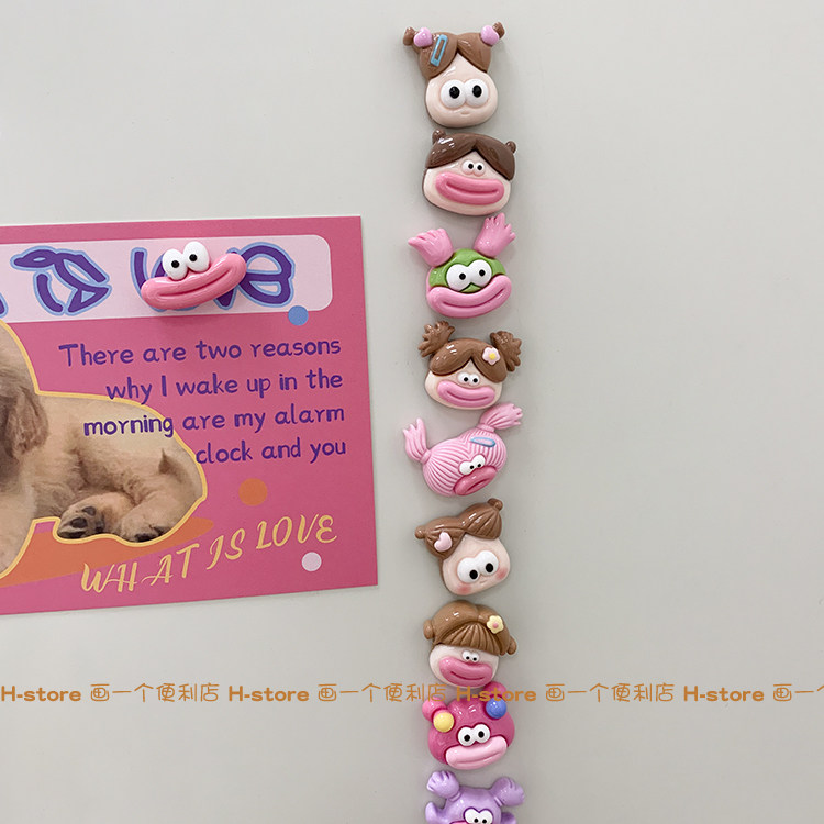 H-store可爱ins腊肠嘴女孩冰箱贴小号磁贴磁铁拍立得固定磁吸装饰,家居饰品,冰箱贴,淘宝优惠券,粉丝福利购,淘宝优惠卷