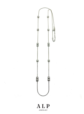 官方ALP JEWELRY如水生2.0优雅灰珍珠项链长款不对称新中式毛衣链