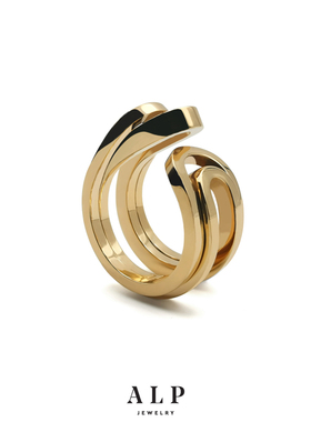 官方ALP JEWELRY道系列法式个性设计14K真空镀金中性高级小众戒指