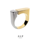 联名款 ALP JEWELRY官方正品 早安系列设计师品牌撞色不对称戒指