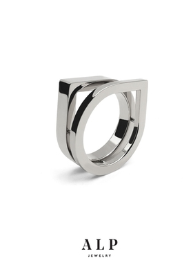 官方ALP JEWELRY首饰网红 ZERO欧美时尚设计师 双层中性水滴戒指