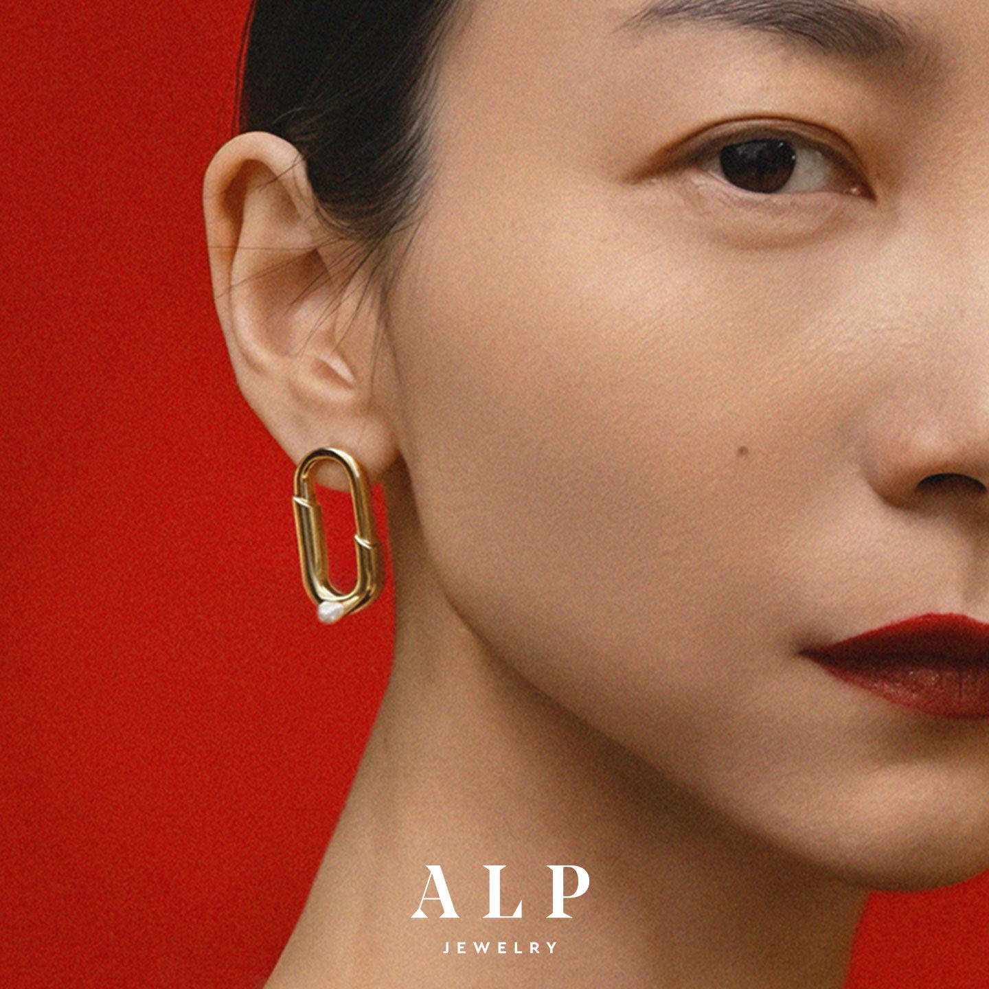 官方ALP JEWELRY霓虹上海施华洛水晶珍珠耳环个性夸张显脸小耳饰