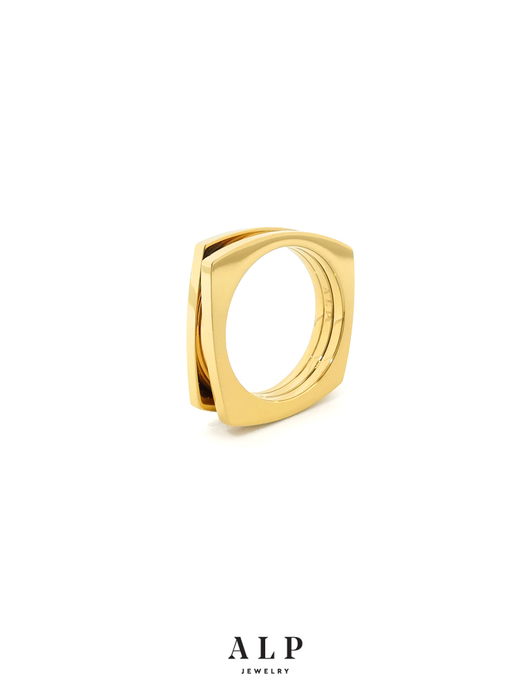ALPJEWELRY立体真空镀金戒指