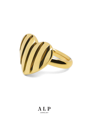 官方ALP JEWELRY爱心系列法式赫本风真空镀金精致小众独特戒指