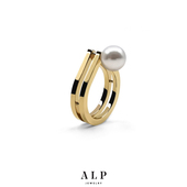 官方ALP JEWELRY高级感轻奢ZERO欧美设计师个性 双层水滴珍珠戒指