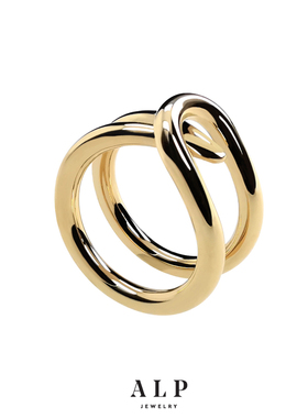 官方ALP JEWELRY眼泪的记忆系列设计师真空镀金泪滴宽型中性戒指
