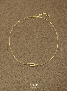 官方ALP JEWELRY她系列项链施华洛水晶叠戴锁骨链14K镀金衬衫链