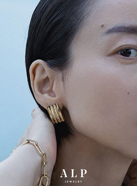 官方ALP JEWELRY听玉系列建筑感耳环原创设计轻奢通勤耳饰清冷感