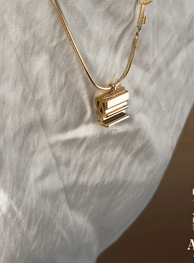 官方ALP JEWELRY空系列复古几何空字设计钥匙吊坠长款项链礼物