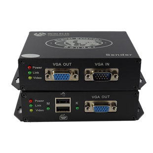 朗恒kvm网线延长器UKVM-100HDU USB键鼠vga视频RJ45转vga延长器放大器100米200米监控硬盘录像机 带本地显示