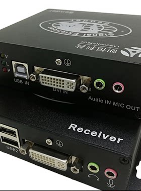 DVI延长器 捷弘讯IPDE-120UAS  HDMI USB KVM 4K无损高清传输100米 音频麦克风