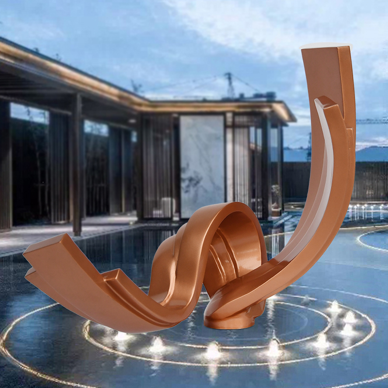 户外广场抽象校园不锈钢雕塑定制现代房地产金属镂空造型落地摆件