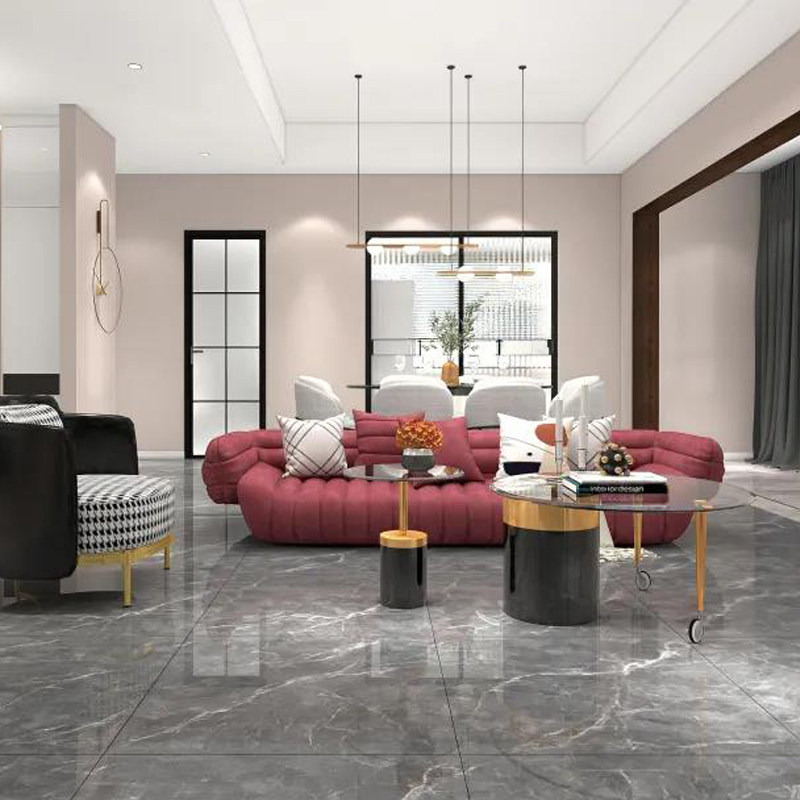 佛山瓷砖现代简约灰色通体大理石地板砖800x800客厅防滑砖阳台砖
