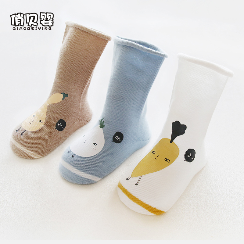 婴儿袜子纯棉秋冬个月新生儿长袜
